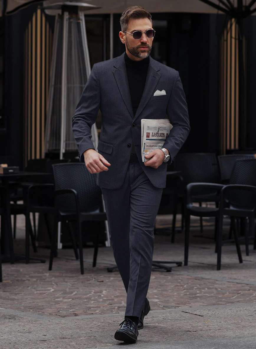 Hardy Minnis Pane Blue Wool Suit - Image 2