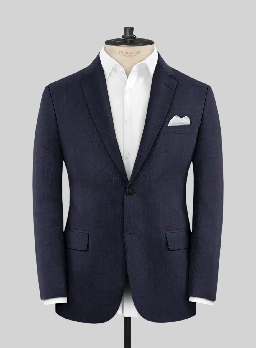 Hardy Minnis Pane Blue Wool Suit - Image 3