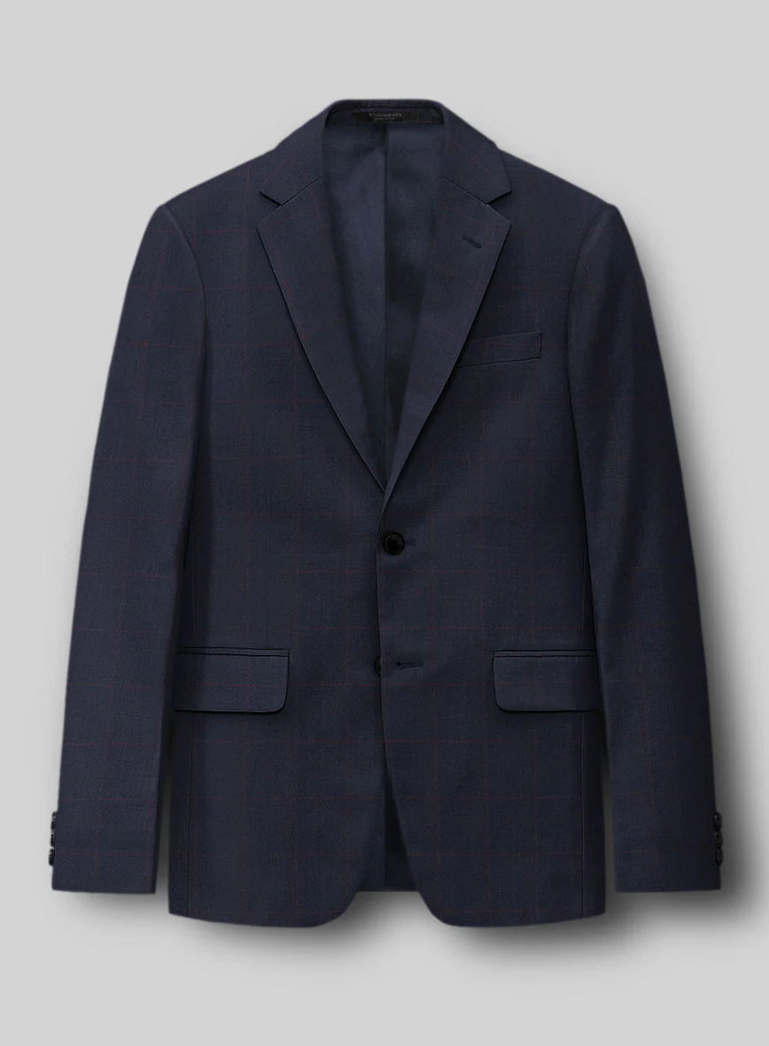Hardy Minnis Pane Blue Wool Suit - Image 5