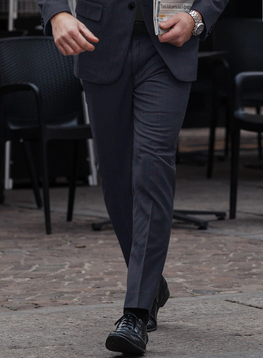 Hardy Minnis Pane Blue Wool Suit - Image 7