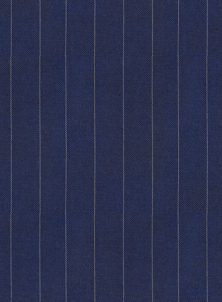 Hardy Minnis Royal Blue Pinstripe Wool Pants - Image 3