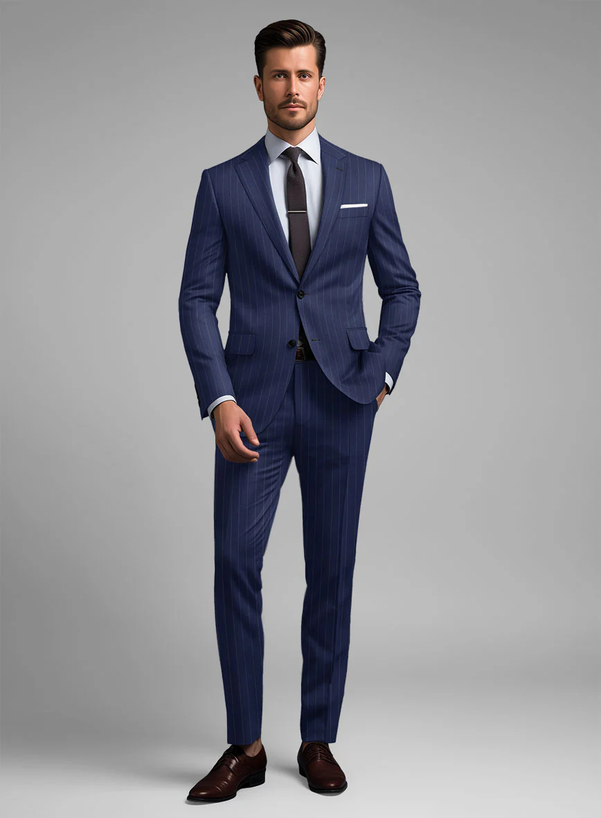 Hardy Minnis Royal Blue Pinstripe Wool Suit - Image 2