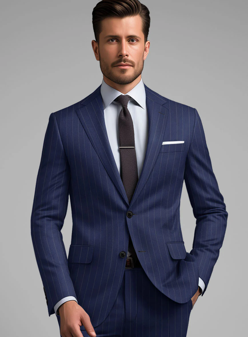Hardy Minnis Royal Blue Pinstripe Wool Suit - Image 4