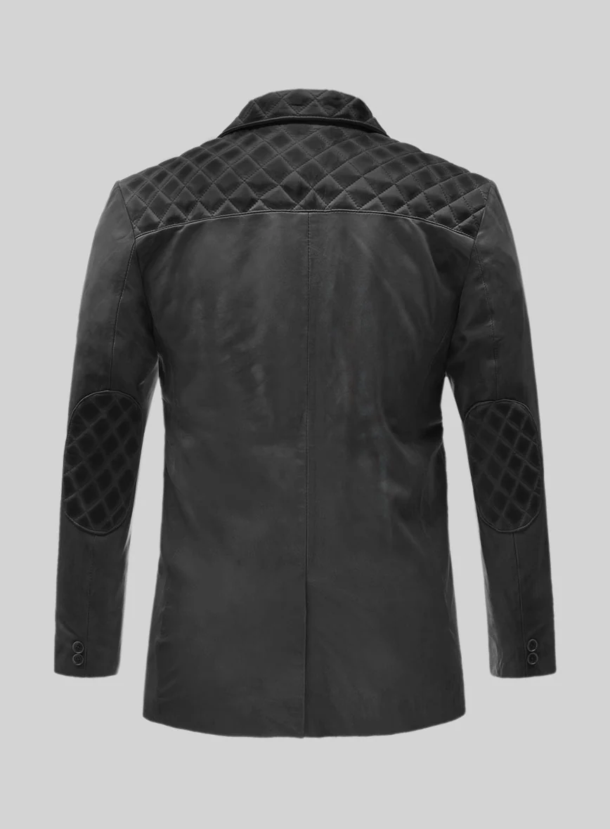 Harper Burnt Charcoal Leather Blazer - Image 2