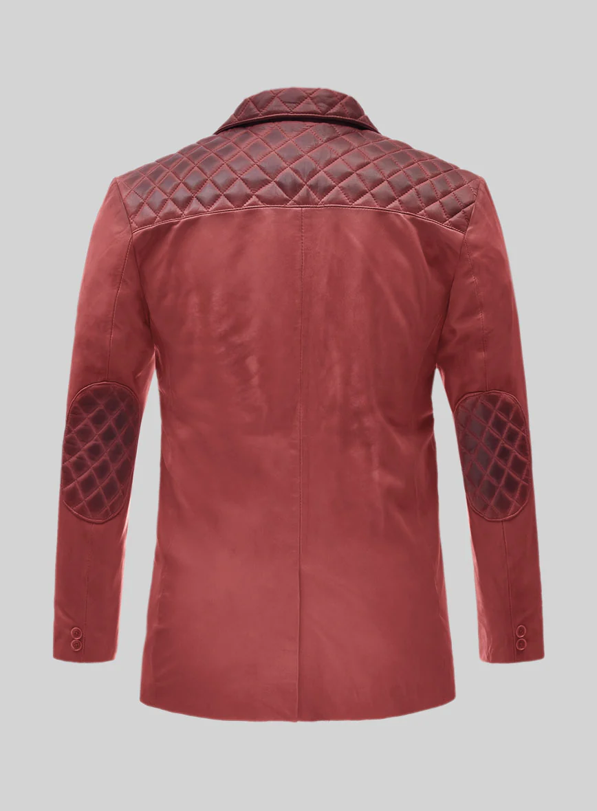 Harper Burnt Red Leather Blazer - Image 2