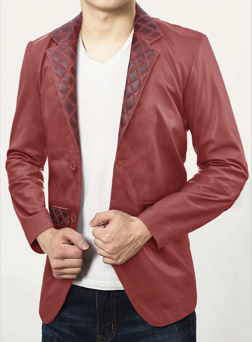 Harper Burnt Red Leather Blazer - Image 3