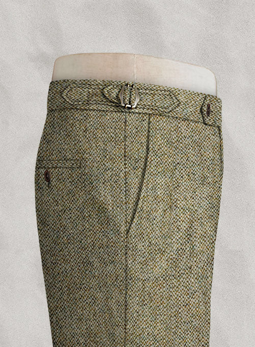 Harris Tweed Barley Brown Highland Trousers - Image 3