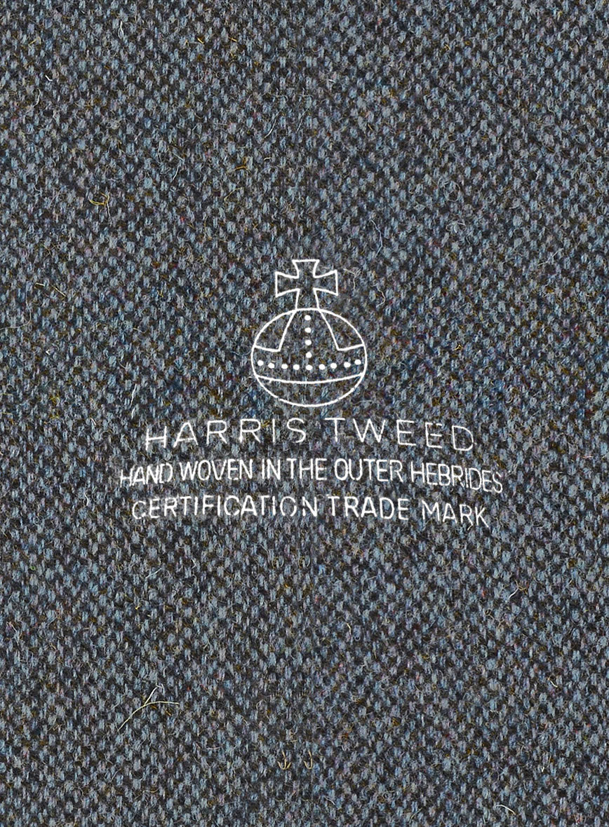 Harris Tweed Barley Blue Pea Coat - Image 3