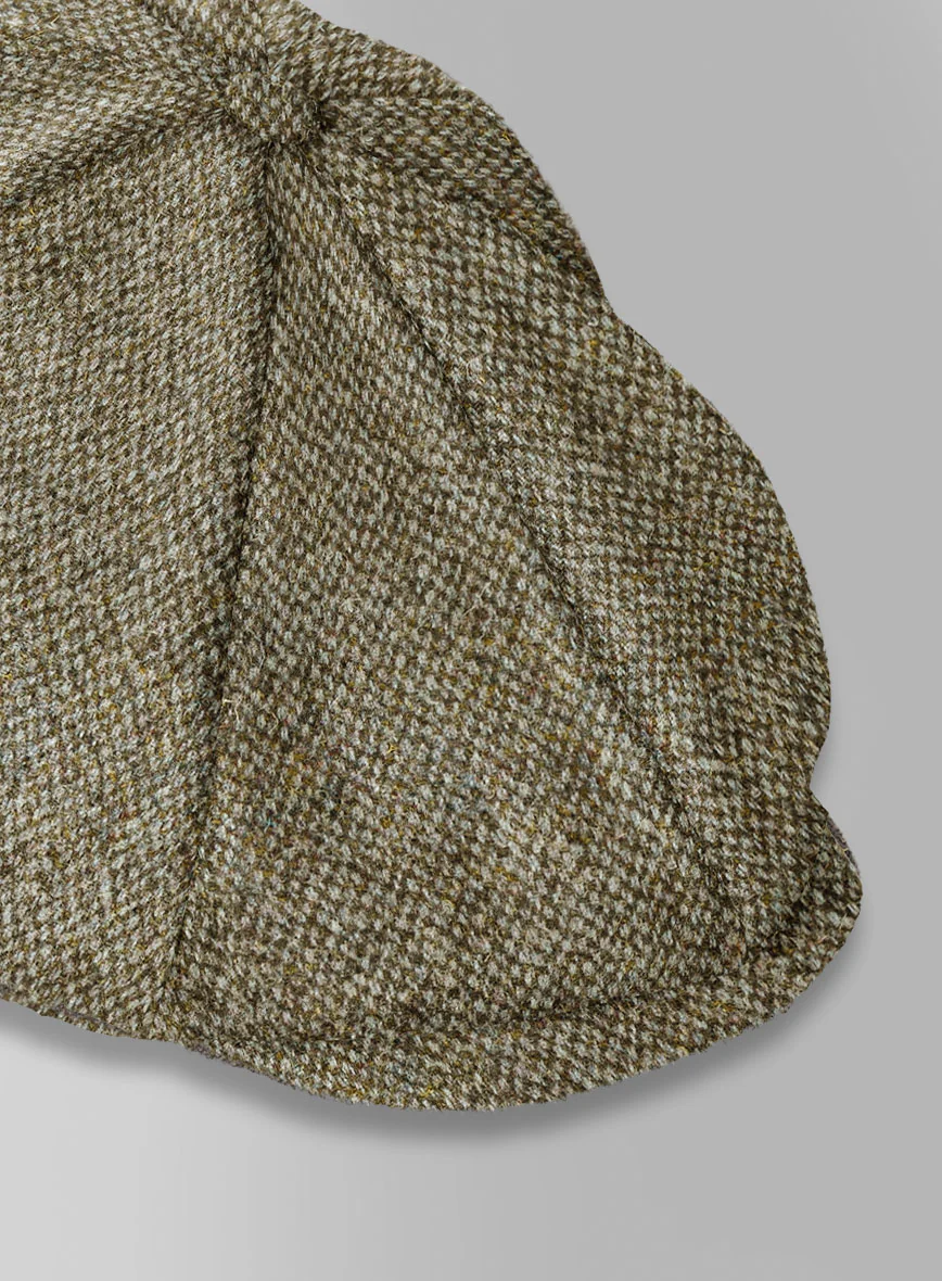 Harris Tweed Barley Brown Newsboy Cap - Image 3