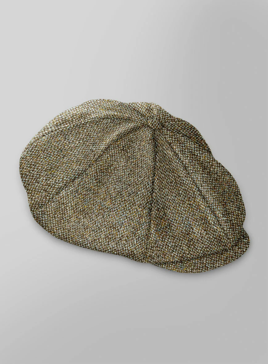 Harris Tweed Barley Brown Newsboy Cap - Image 4