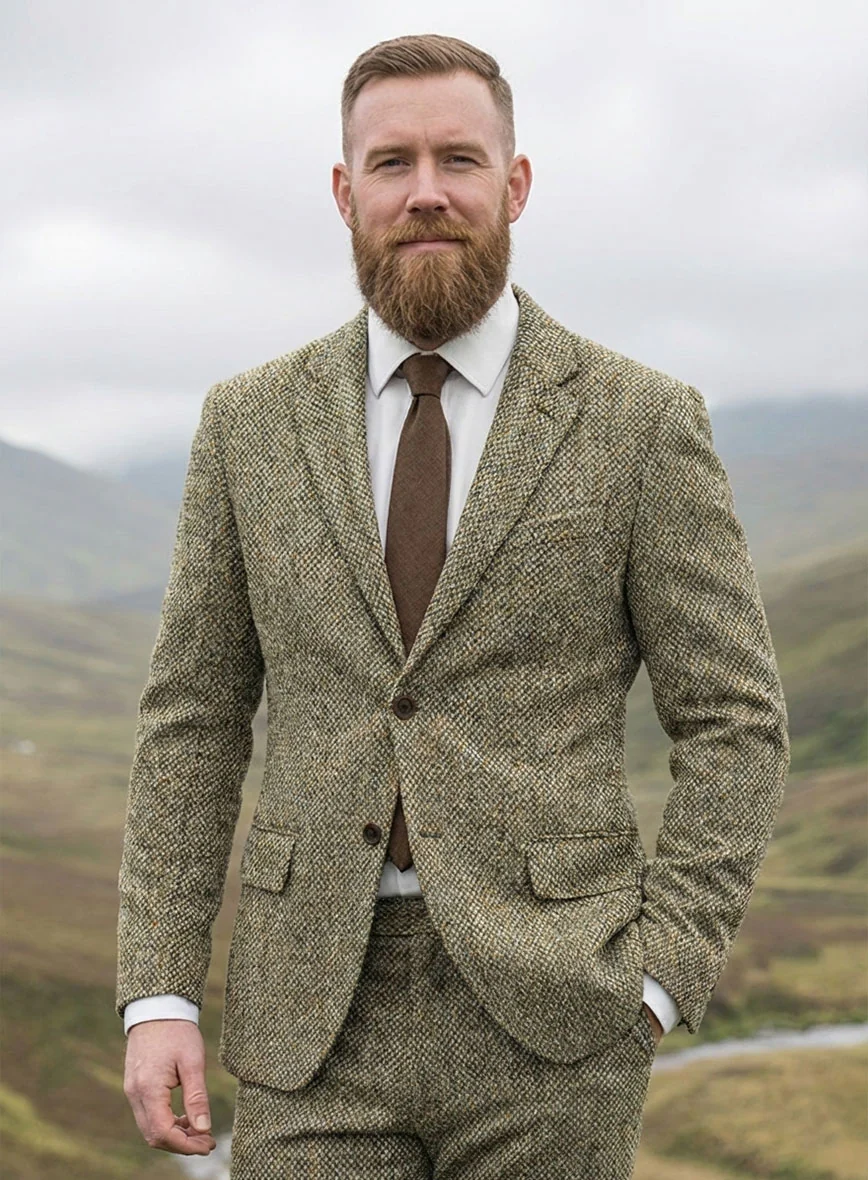 Harris Tweed Barley Brown Suit - Image 3