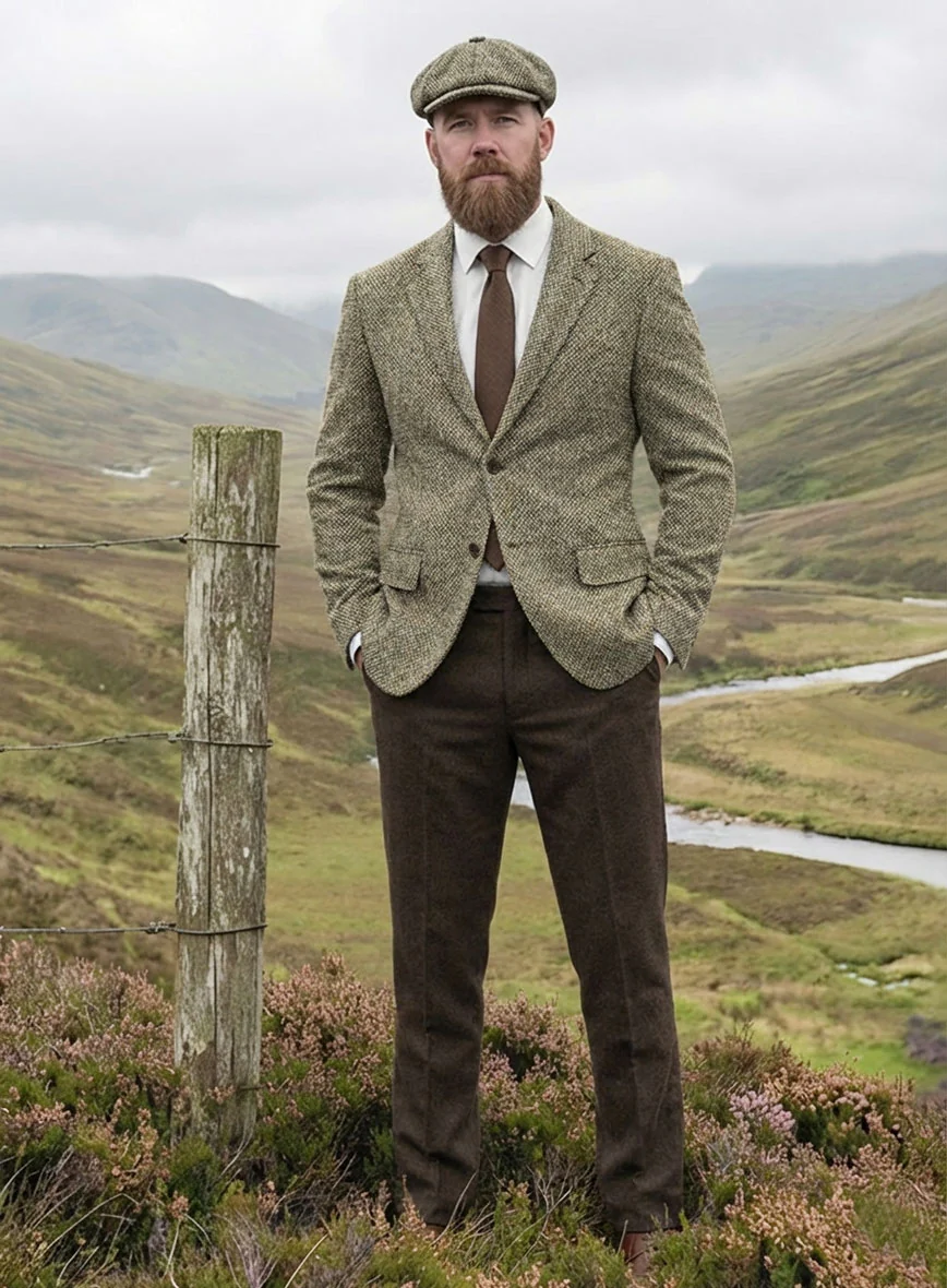 Harris Tweed Barley Brown Suit - Image 9