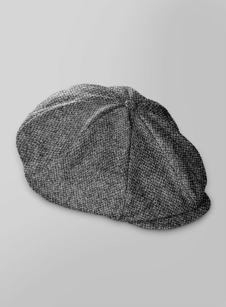 Harris Tweed Barley Gray Newsboy Cap - Image 3