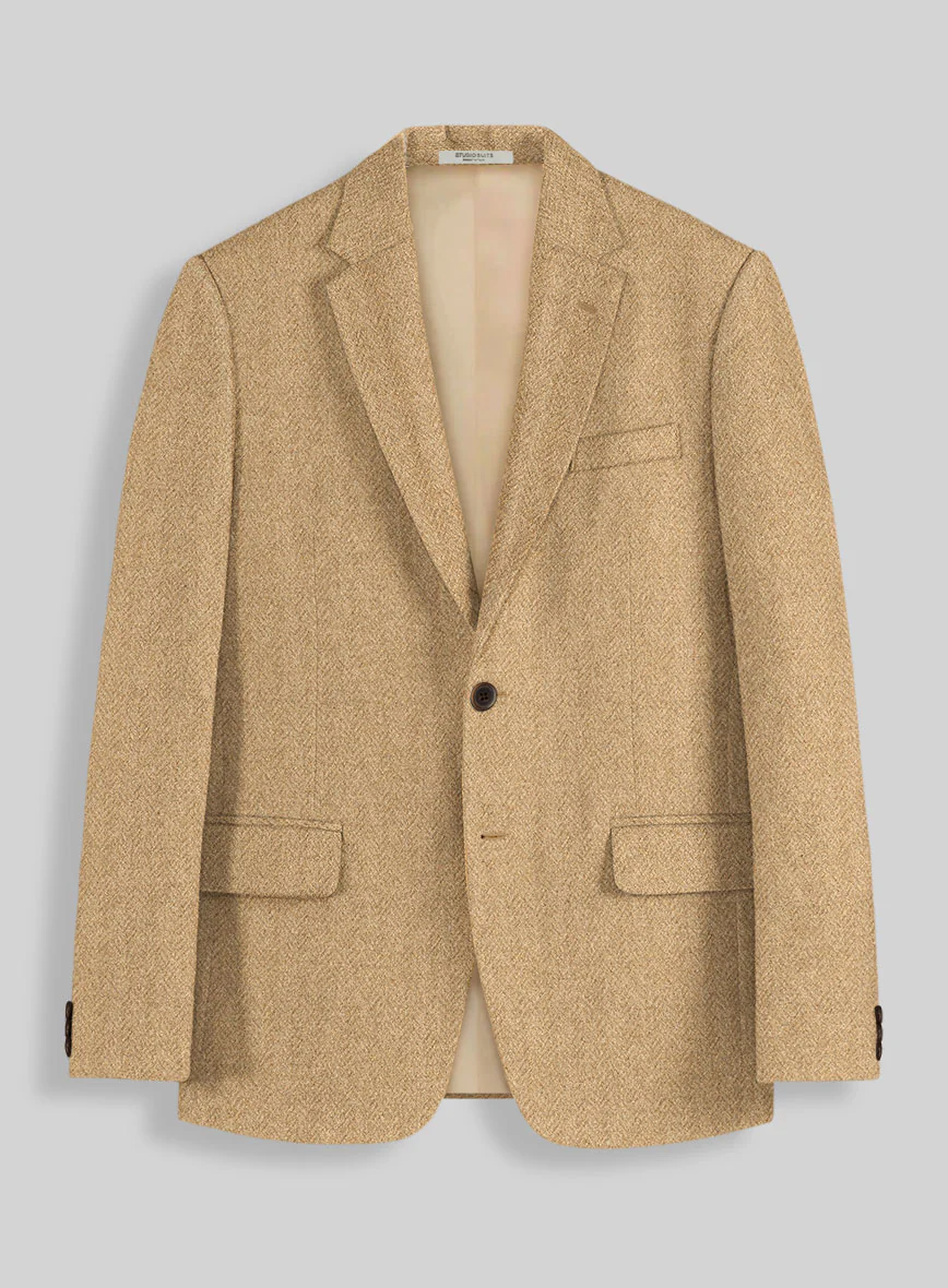 Harris Tweed Beige Herringbone Suit - Image 3
