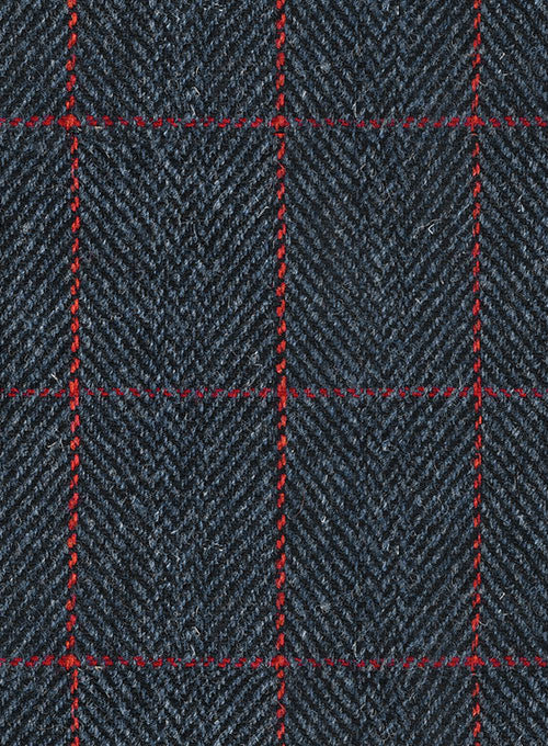 Harris Tweed Blue Checks Pea Coat - Image 3