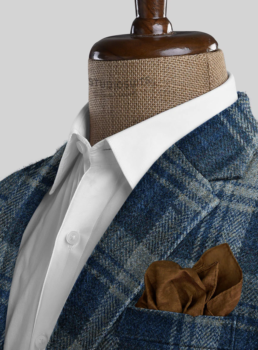 Harris Tweed Blue Tartan Jacket - Image 2