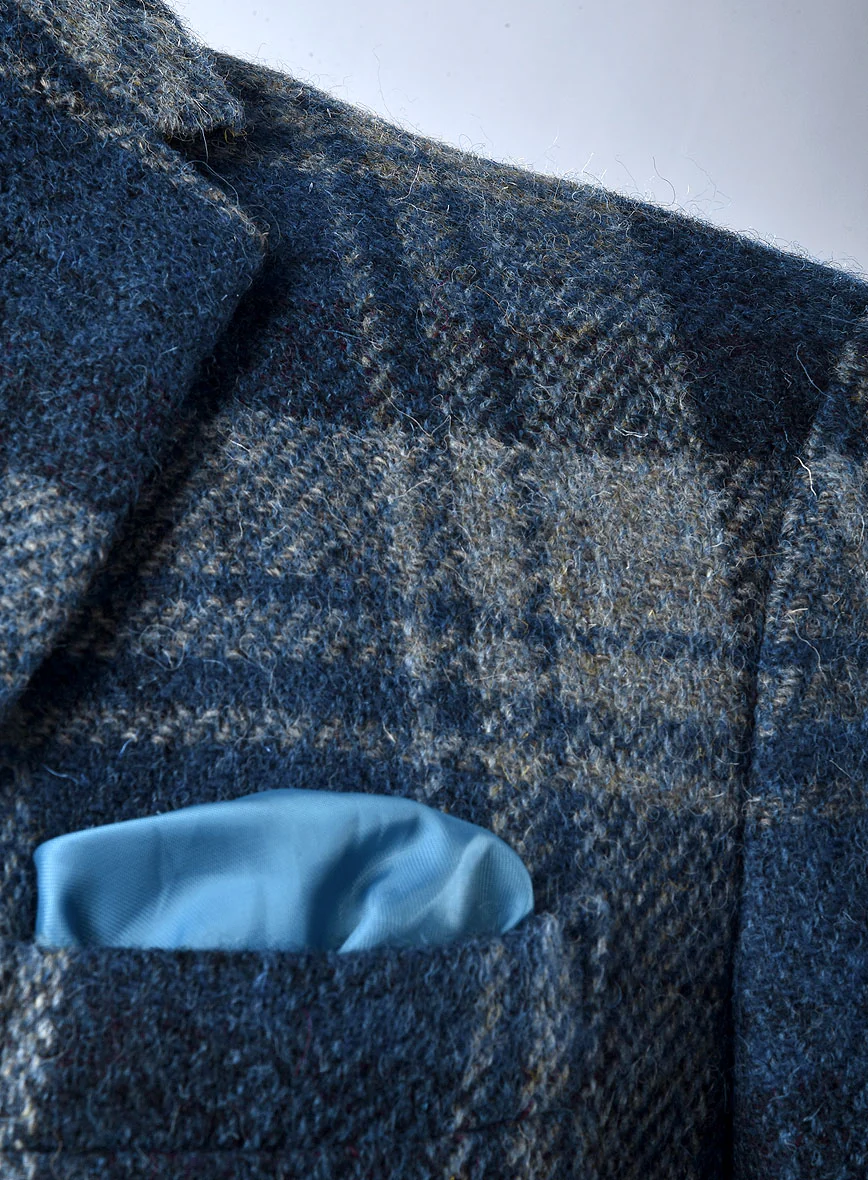 Harris Tweed Blue Tartan Suit - Image 5
