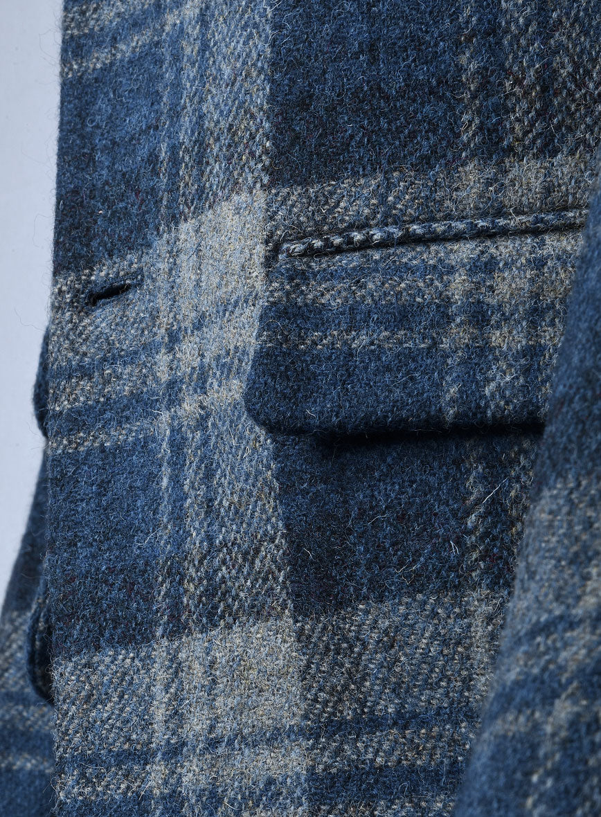 Harris Tweed Blue Tartan Suit - Image 6