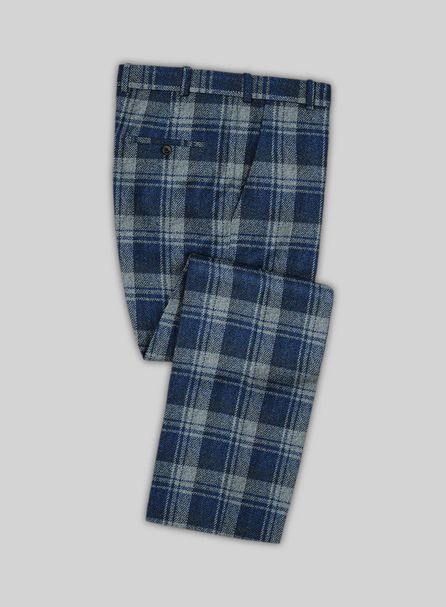 Harris Tweed Blue Tartan Suit - Image 9