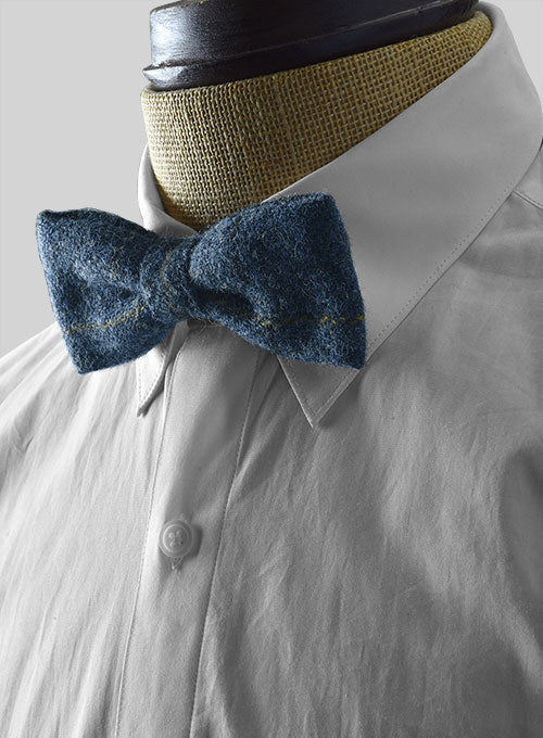 Harris Tweed Bow - Gordon Blue - Image 3