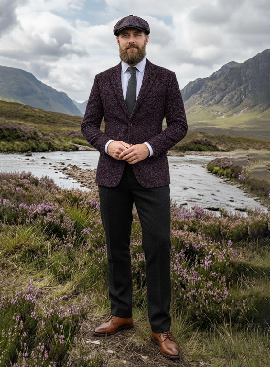 Harris Tweed Bramblewine Herringbone Jacket - Image 3