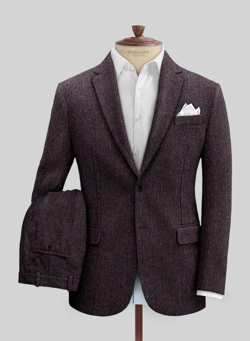 Harris Tweed Bramblewine Herringbone Suit - Image 2