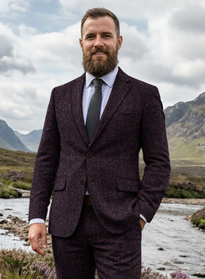 Harris Tweed Bramblewine Herringbone Suit - Image 3