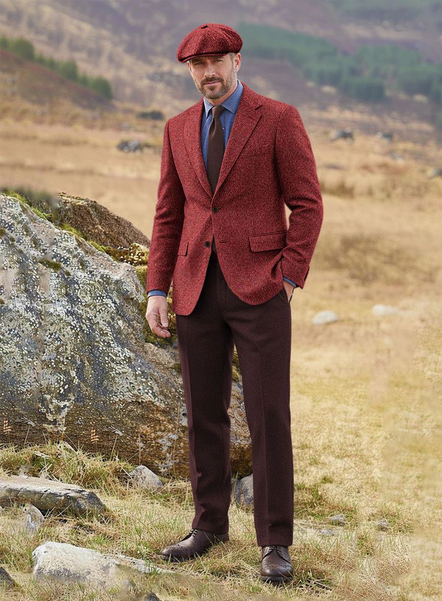 Harris Tweed Brickred Hopsack Jacket - Image 3