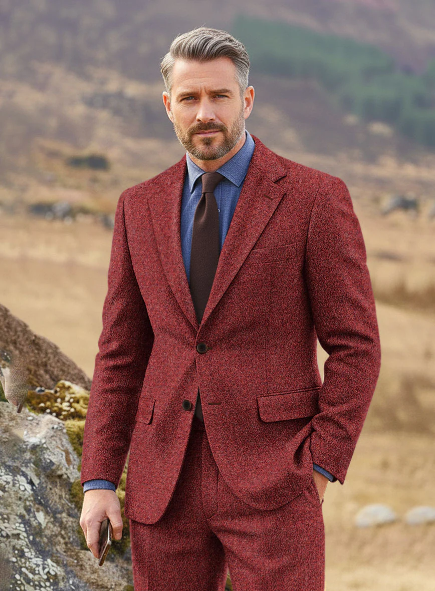 Harris Tweed Brickred Hopsack Suit - Image 4