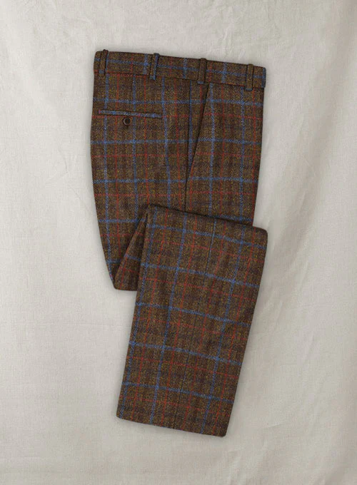 Harris Tweed Brown Checks Double Breasted Suit - Image 4