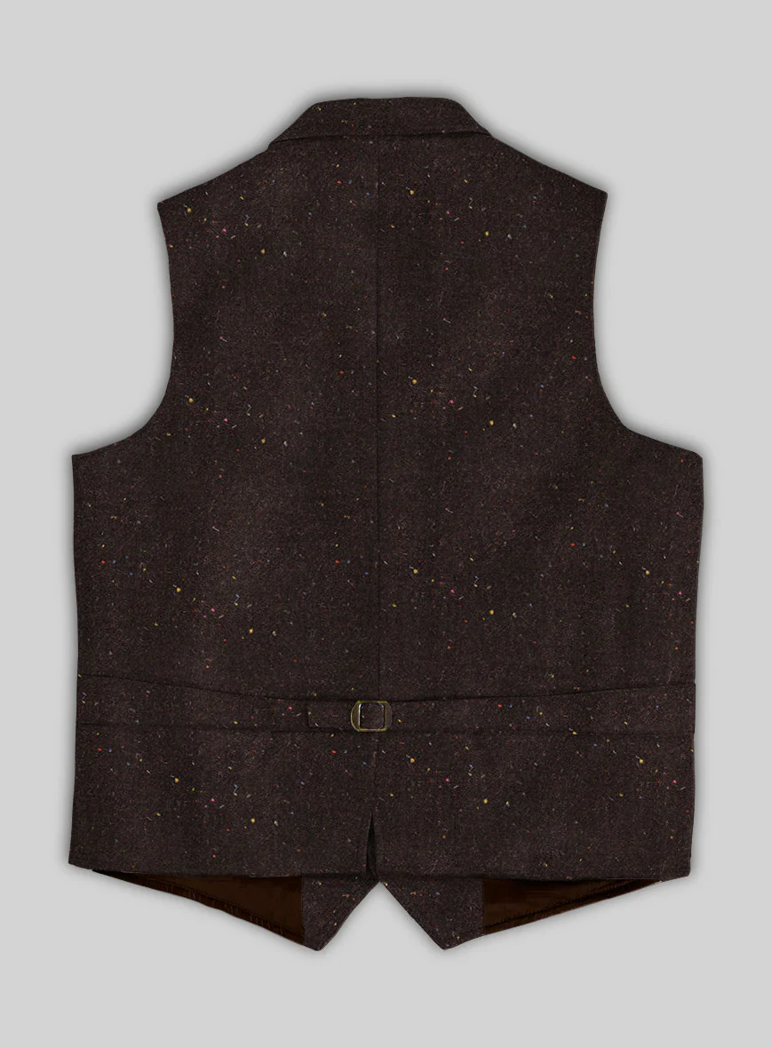 Harris Tweed Brown Speckled Hunting Vest - Image 2