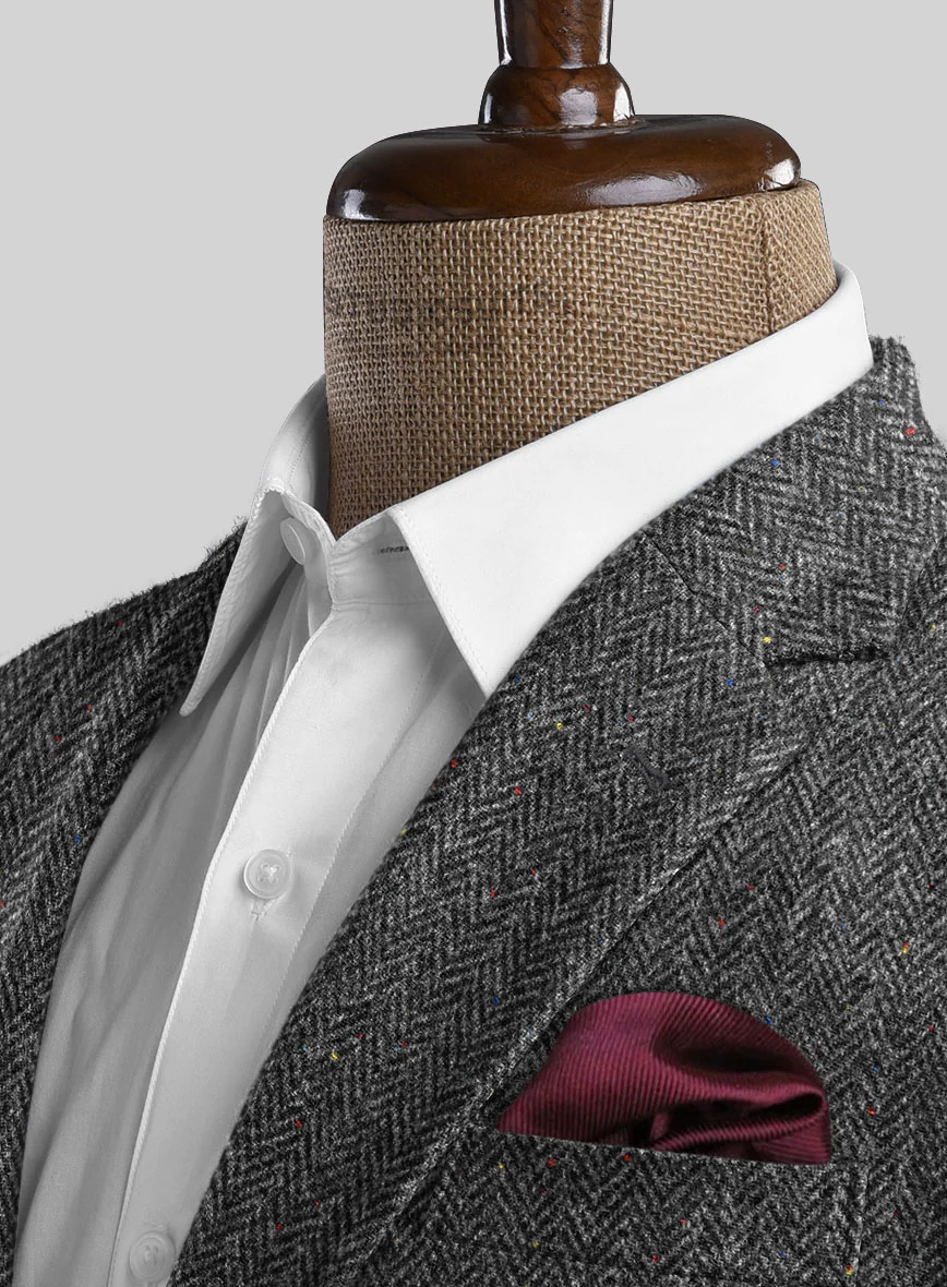 Harris Tweed Charcoal Chevron Jacket - Image 2