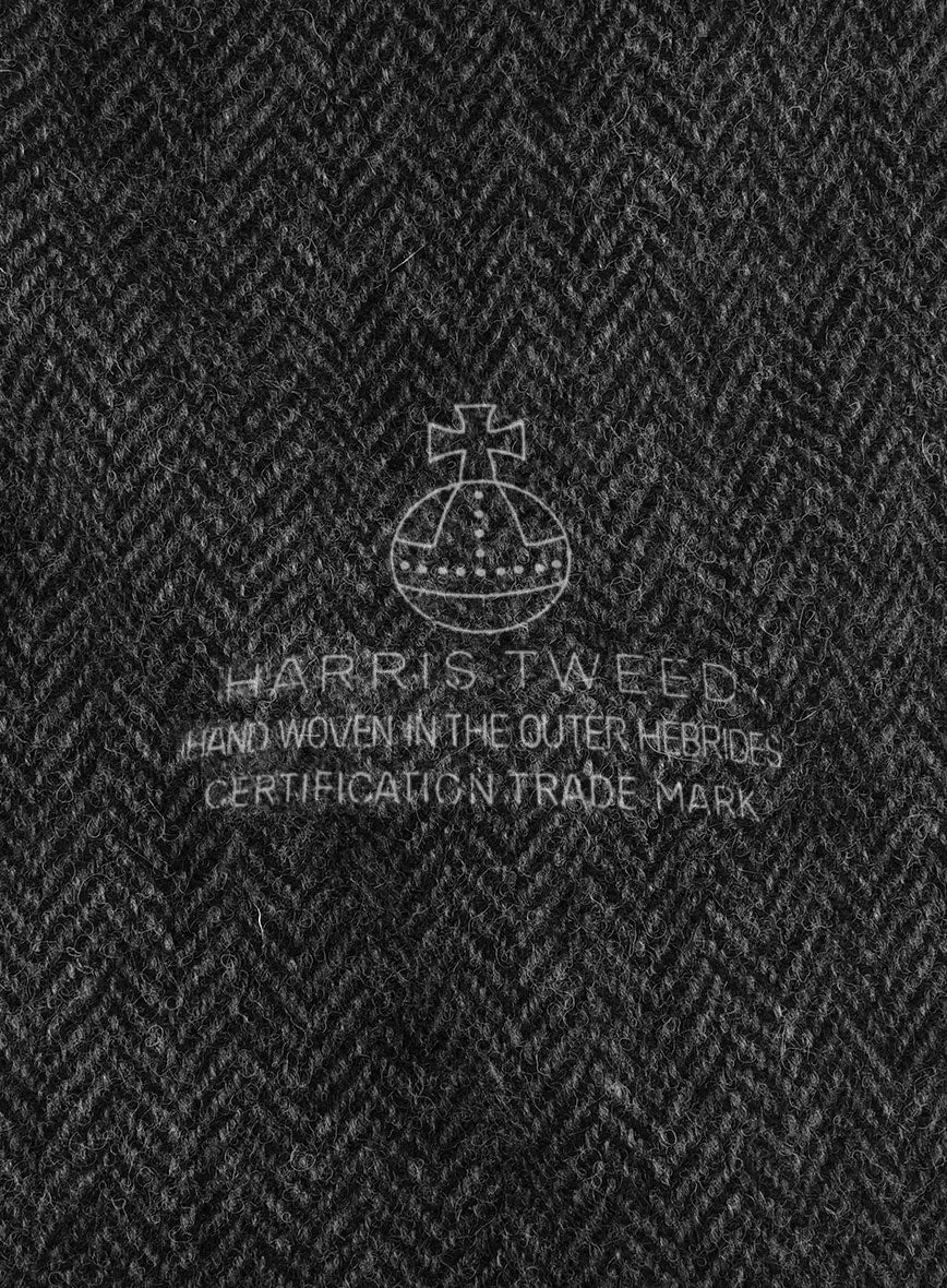 Harris Tweed Charcoal Herringbone Jacket - Image 4
