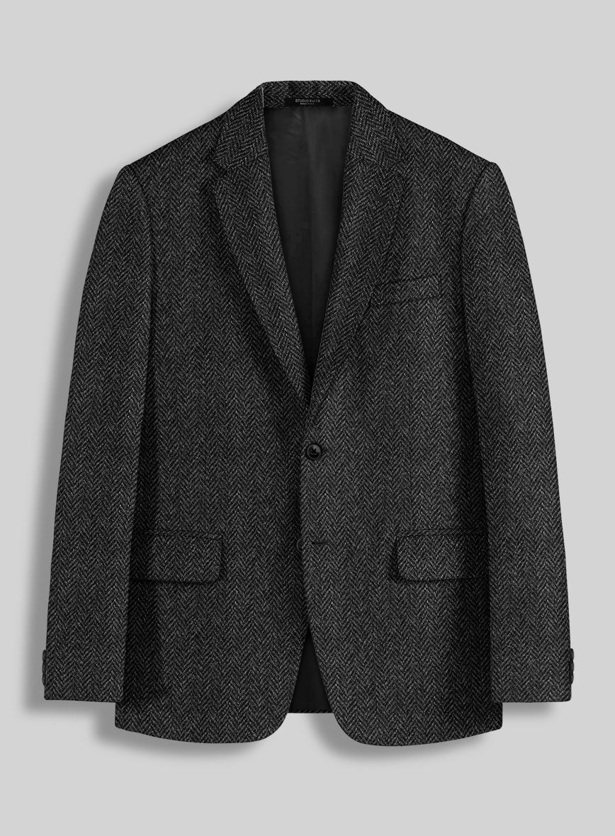 Harris Tweed Charcoal Herringbone Suit - Image 3