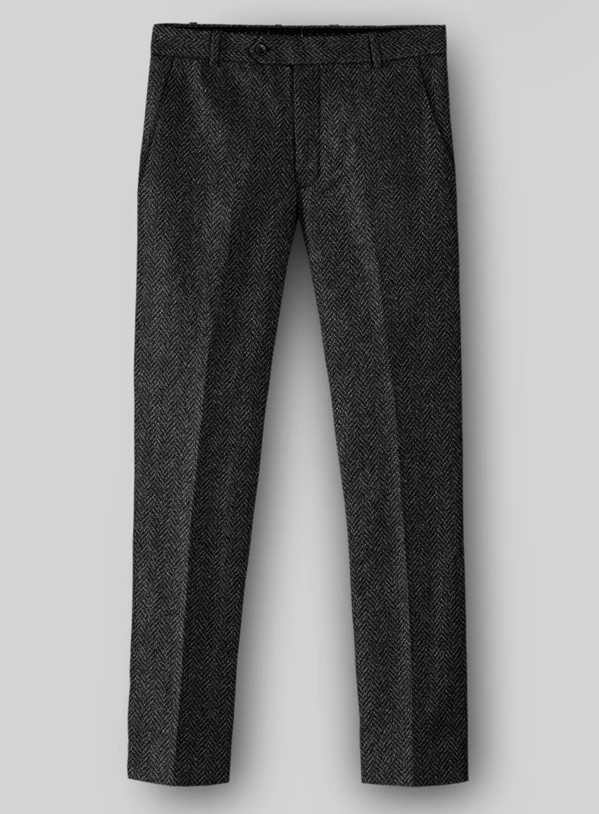 Harris Tweed Charcoal Herringbone Suit - Image 5