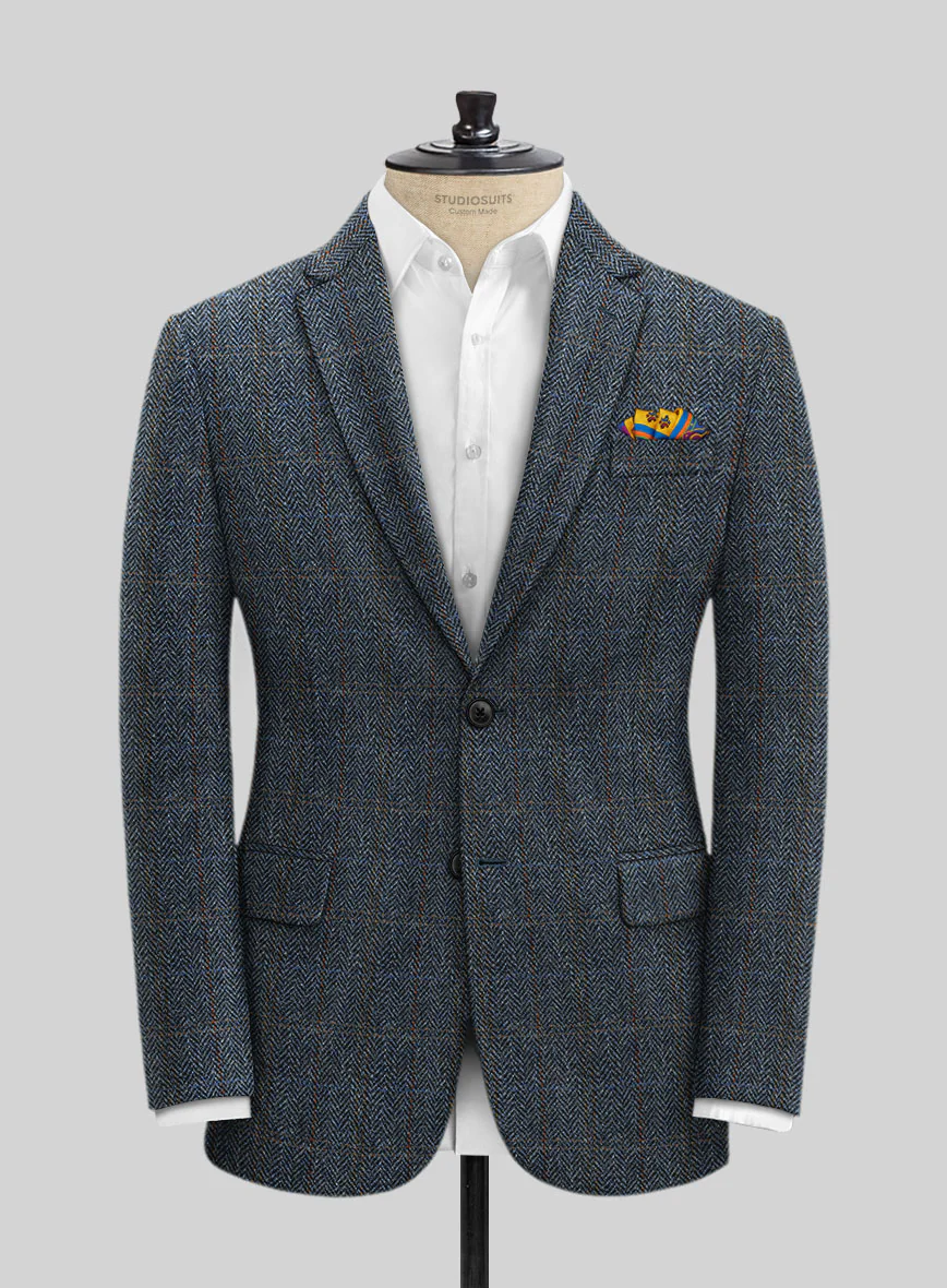 Harris Tweed Country Blue Suit - Image 2
