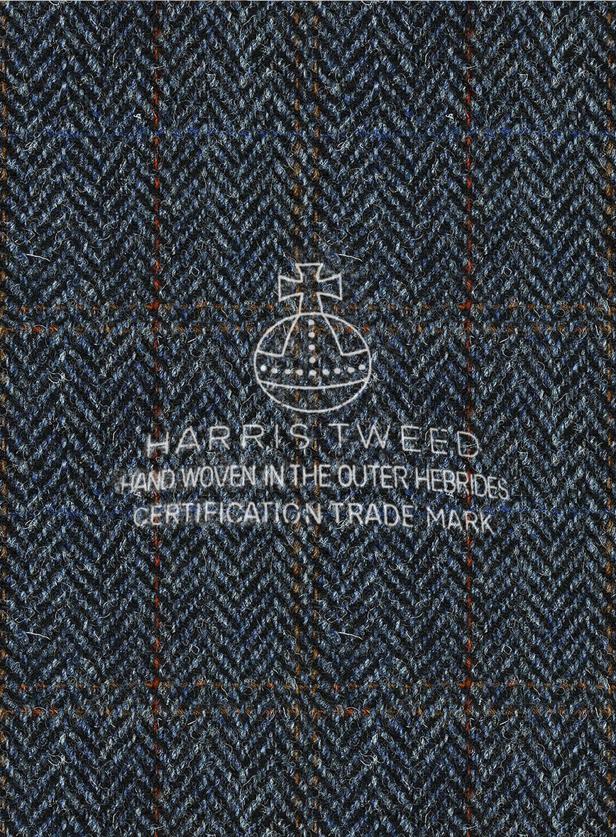 Harris Tweed Country Blue Double Breasted Suit - Image 4