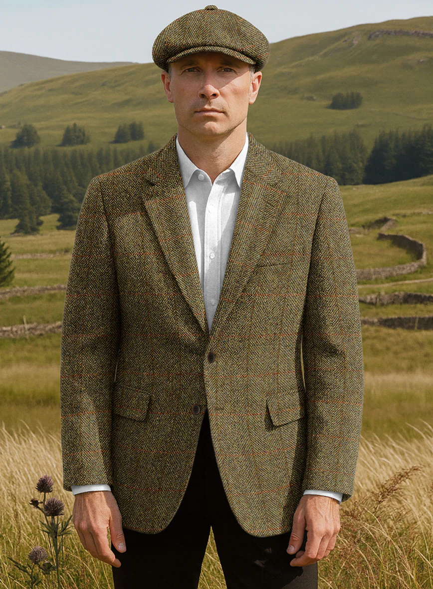 Harris Tweed Country Brown Check Jacket - Image 2