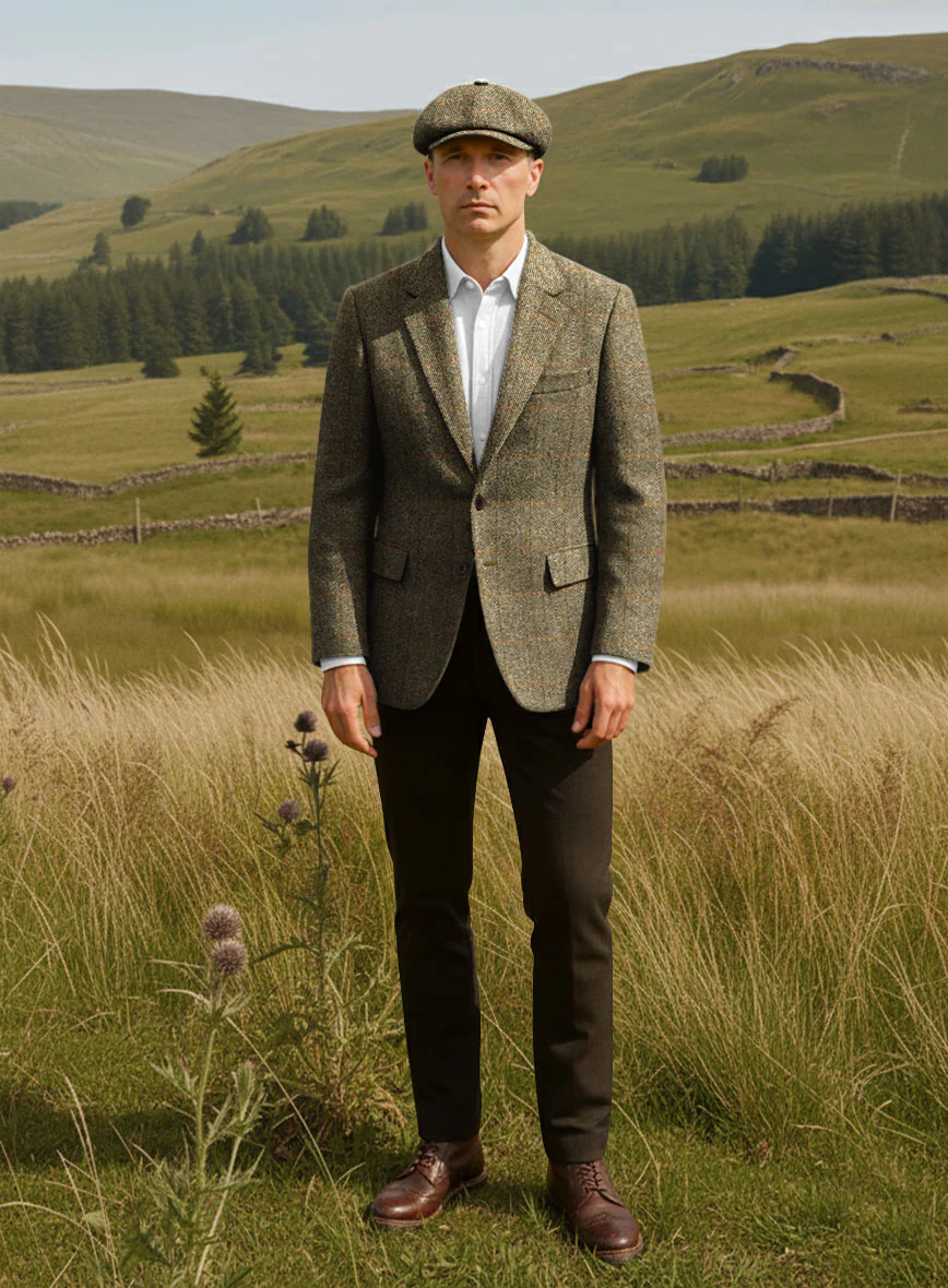 Harris Tweed Country Brown Check Jacket - Image 4