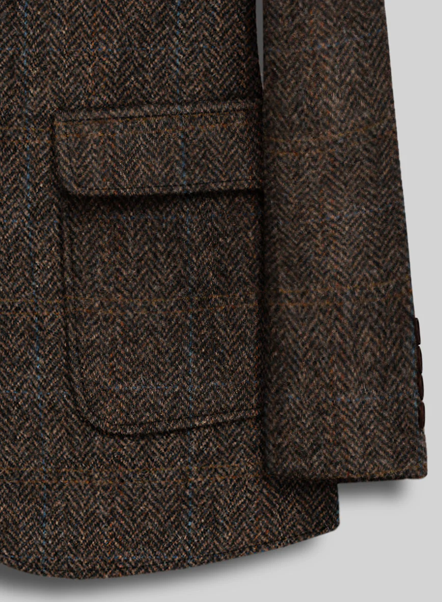 Harris Tweed Country Dark Brown Patch Pocket Jacket - Image 2