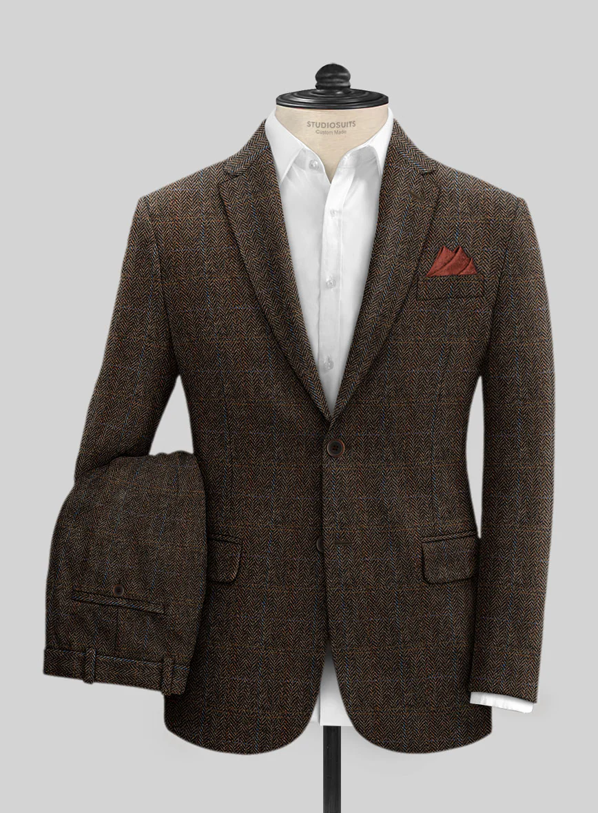 Harris Tweed Country Dark Brown Suit - Image 2