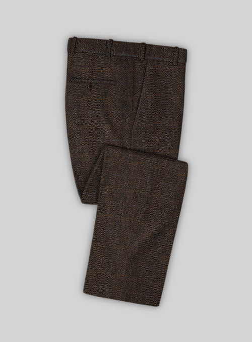 Harris Tweed Country Dark Brown Double Breasted Suit - Image 3