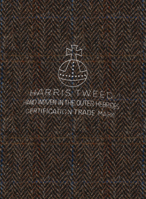 Harris Tweed Country Dark Brown Double Breasted Suit - Image 4
