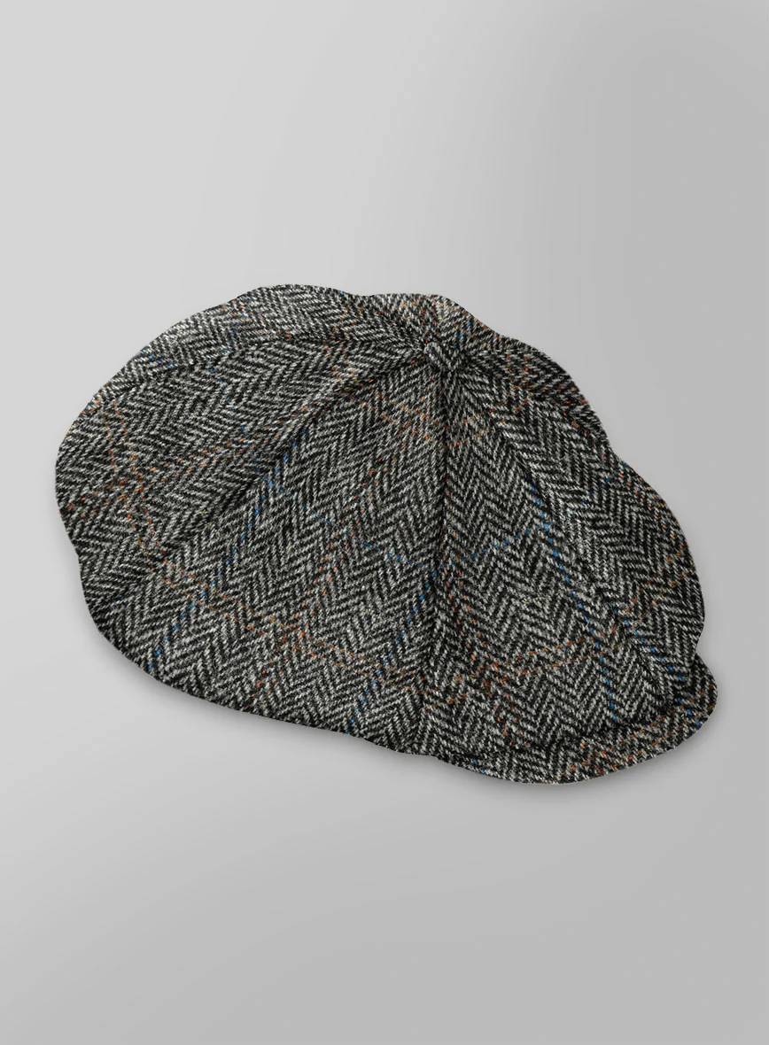 Harris Tweed Country Gray Newsboy Cap - Image 3