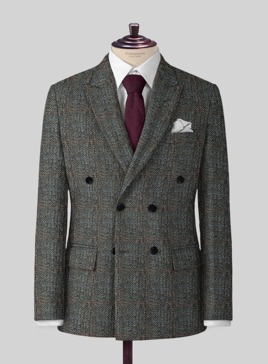 Harris Tweed Country Gray Double Breasted Suit - Image 2