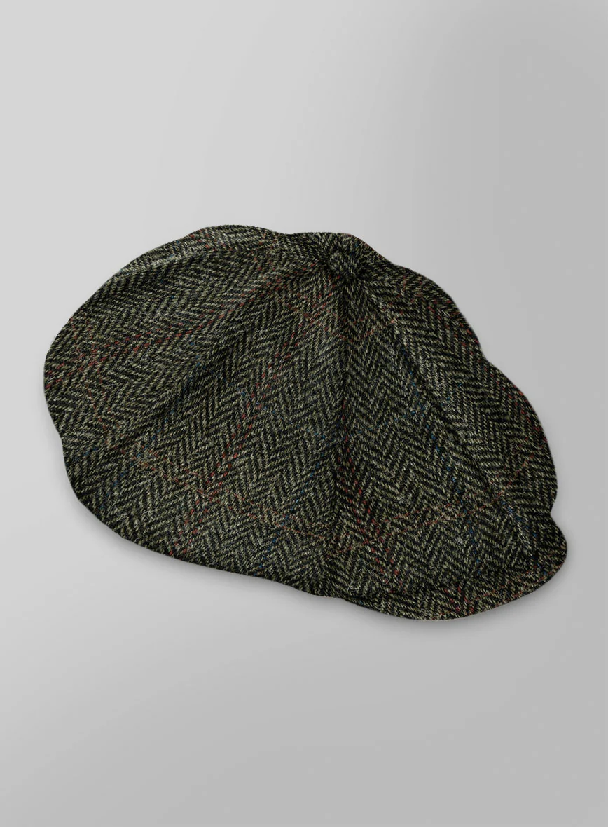Harris Tweed Country Green Newsboy Cap - Image 3