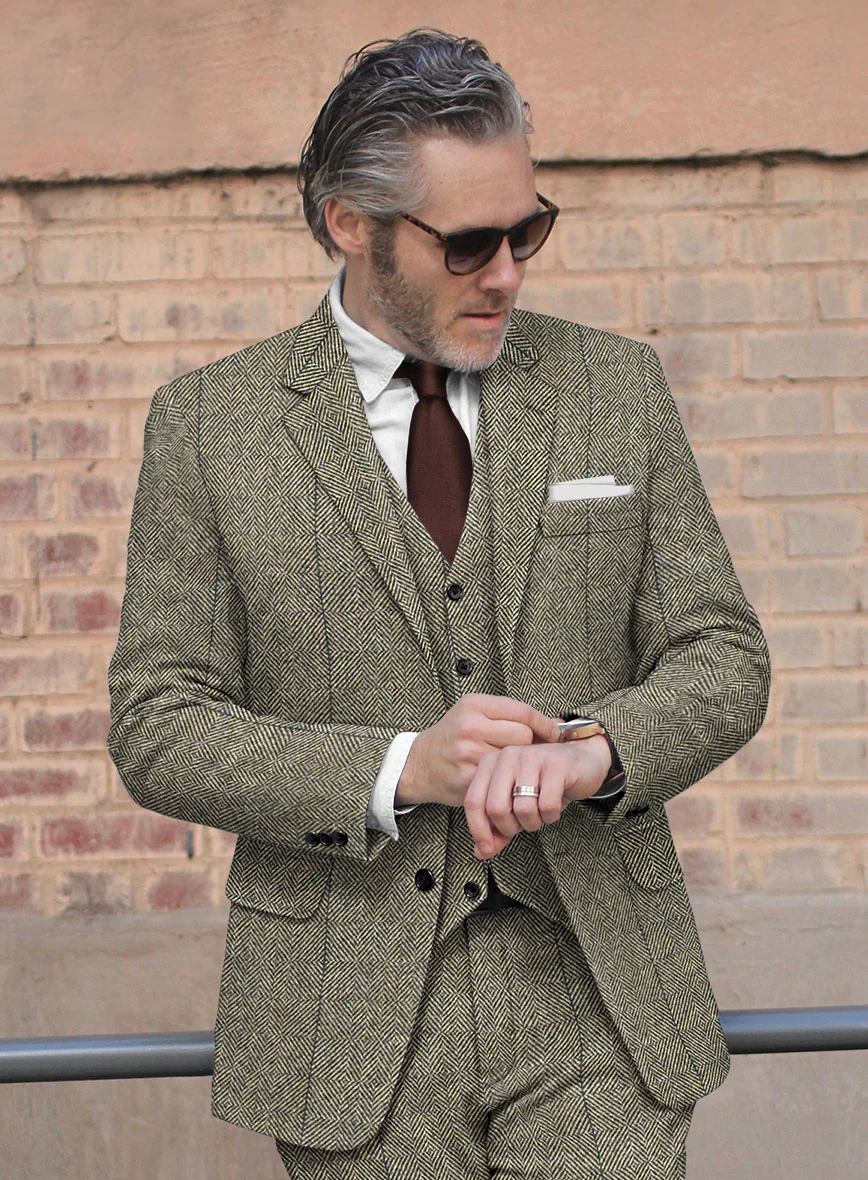 Harris Tweed Country Greige Suit - Image 4