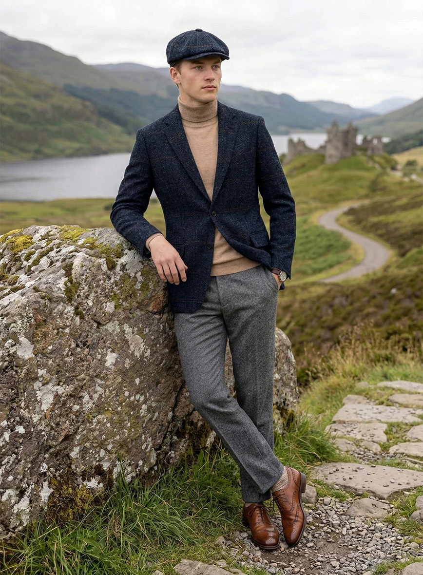 Harris Tweed Country Heritage Blue Suit - Image 6