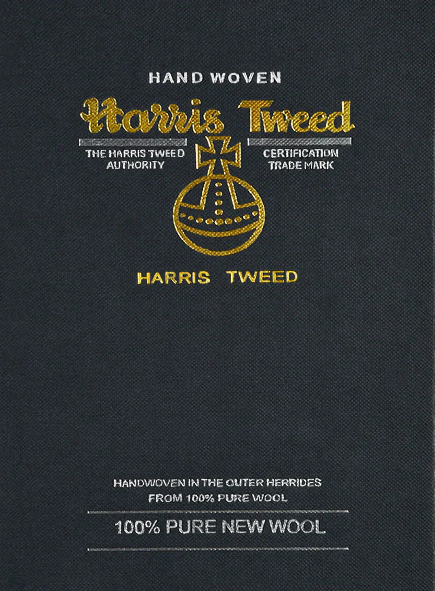 Harris Tweed Dark Blue Herringbone GQ Overcoat - Image 6