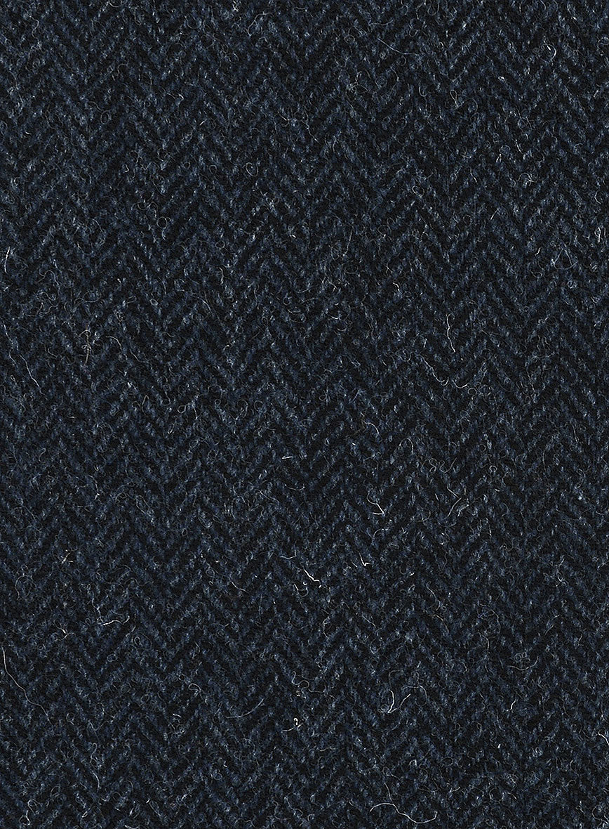 Harris Tweed Dark Blue Herringbone Highland Trousers - Image 2
